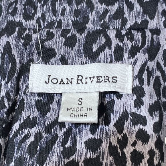 JOAN RIVERS Gray Leopard Jacket Small Cotton Blend Casual Blazer Womens - Picture 5 of 9